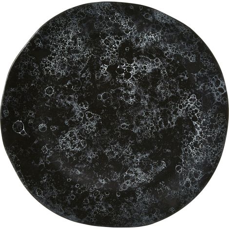Interiors By Premier Black Marble Effect Pizza Plate,Stoneware Plate,White Veining Plate With Shallow Recess,Ideal for Daily Use (1/5)