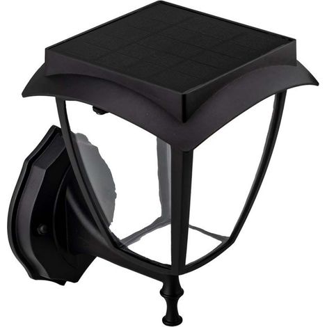 V-TAC Samsung Solar LED Wandleuchte, Mattschwarz, Warmweiß + Kaltweiß, IP65 (1/5)
