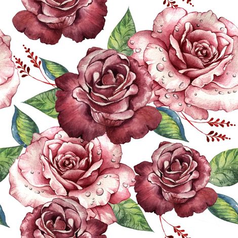 Outdoor dekostoffe oxford - Motiv Rosen auf weißem I DR207 (1/5)