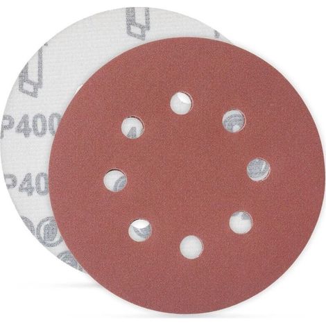 Disques abrasifs 400, grain 125 mm, idéal pour le ponçage, le polissage et l'élimination de la rouille HSDPS5M100, paquet de 100 (1/5)