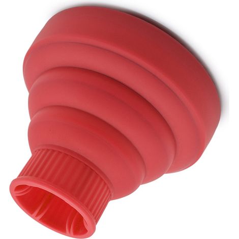 Sèche-cheveux Diffuseur Pliable Silicone Rouge, Accessoire Voyage Portable Repliable pour Brushing, Embout Universel de Séchage, Format Compact Pliable (1/5)