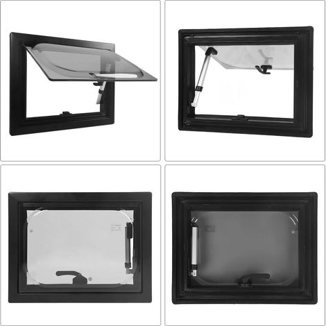 Fenêtre de camping-car 16X12 pouces avec pare-soleil, Double couche, résistante aux UV, Angle droit, pour remorque (1/5)