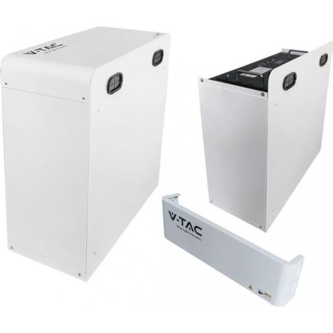 Kit Batteria di Accumulo 9.6kWh LiFePO4 BMS Integrato per Inverter Fotovoltaici CEI 0-21 48V 200Ah con Modulo Armadio Rack e Copertura SKU-11523-R
