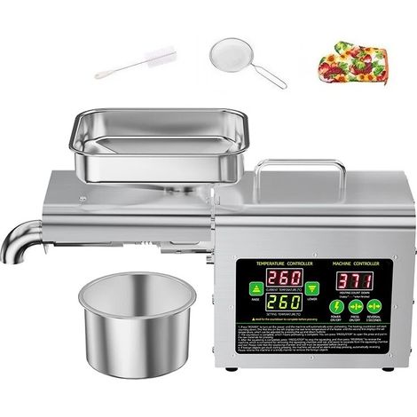 CHIGOODS Edelstahl Temperaturregelung Automatischer Samen Ölpresse Maschinenpresser 1500w