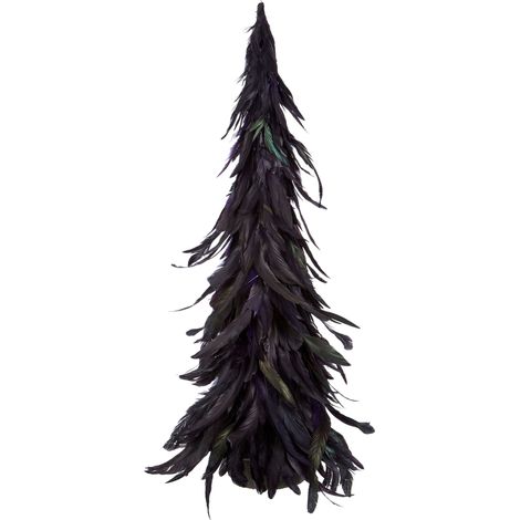 Premier Housewares Dark Purple Large Feather Tree Aesthetic Room Decor Faux Feather Tree Home Decor Decoration For Your Hallway Living Room Office Aesthetic Room Decorations 16 x 76 x 16 (1/2)