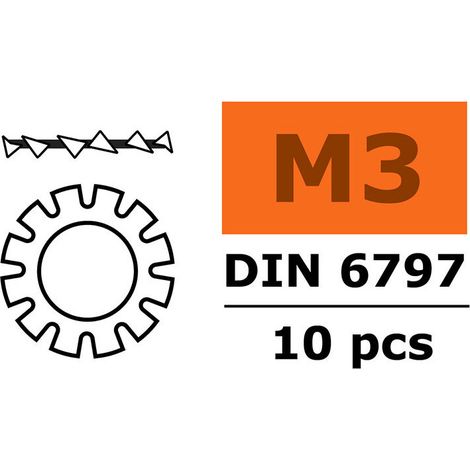 Revtec - Locking Washer M3 - Galvanized Steel - 10 pcs