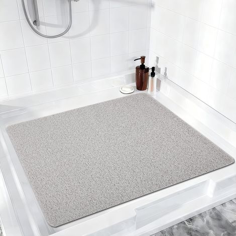 Tapis de douche antidérapant 80x80 cm, tapis de bain doux et confortable, tapis de douche antibactérien avec trous de drainage, tapis de bain antidérapant pour baignoire et zones humides (1/5)