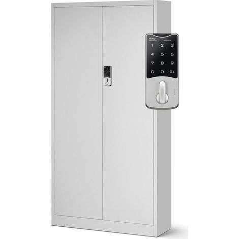 Armoire en acier verrouillable à combinaison modèle DANIEL, 900 x 1850 x 400 mm, gris