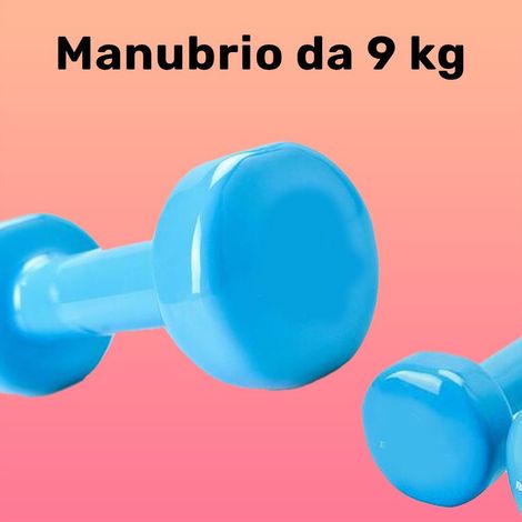 TRADE SHOP - Manubrio Singolo 9 Kg In Vinile Allenamento Esercizi Casa Palestra Workout Fit - (1/2)