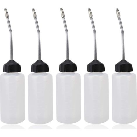 Lot De 5 Distributeurs D'huile Pour Machine à Coudre 120 Ml Avec Bec Long Coudé, Bouteille D'huile à Bec étendu, Huileur De Précision, Pompe Distributrice D'huile Moteur, Bouteille D'huile (1/5)