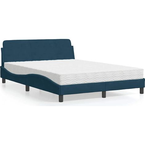 Maison Exclusive - Letto con Materasso Dover Blu 120x200 cm in Velluto (1/5)