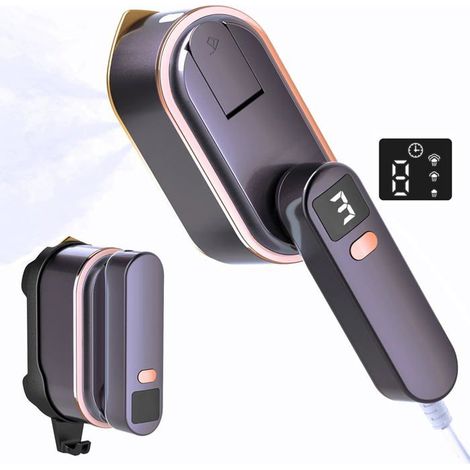 Esta plancha portátil 2 en 1 cuenta con una pantalla LCD, una potente función de vapor, un depósito de agua de 150 ml y 3 niveles de intensidad de vapor. (1/5)