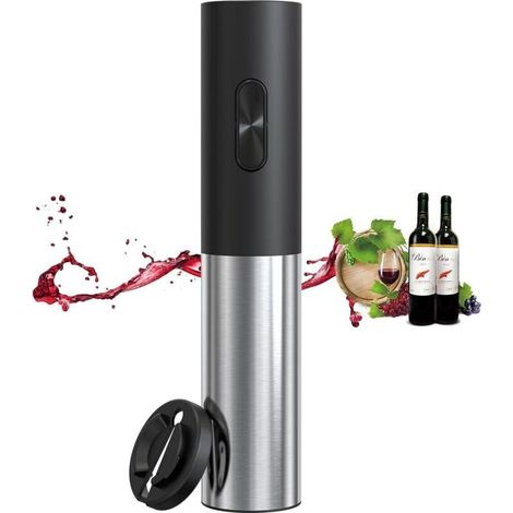 Ouvre-bouteille électrique à piles, ouvre-bouteille automatique avec bouchon 2 en 1, tire-bouchon et coupe-capsule portable. (1/5)