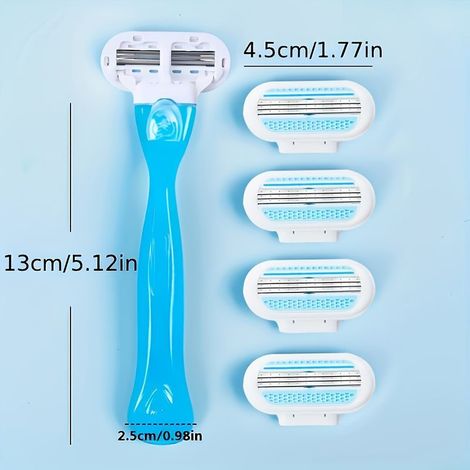 8 lames / 1 manche (inclut 8 ou 16 lames) — Rasoir pour femme, conçu pour l'épilation intégrale du corps et de la zone du maillot.