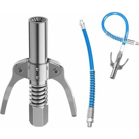 Coupleur G pour pompe à graisse 1/8 NPT – Acier inoxydable – Tuyau flexible 30 mm – Compatible pistolets graisseurs pneumatiques et manuels (1/4)
