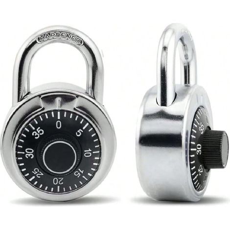 Cadenas à code, cadran fixe, 2 pouces, verrou à plateau tournant noir pour casier de gym et coffre à outils (1/4)