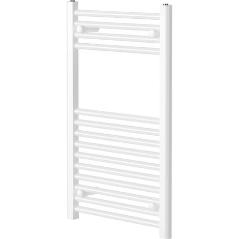 Pizarro White 800mm x 500mm Straight Heated Towel Rail (1/5)