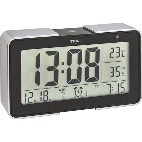 [NEUWERTIG] B-Ware TFA Dostmann Funk Wecker digital 3 Alarmzeiten Temperatur Luftfeuchtigkeit (1/2)