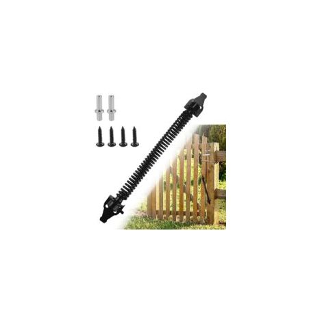 Cierrapuertas ajustable con resorte de 36 cm – Acero al carbono – Sistema de cierre silencioso – Para puertas y portones de madera – Crezuo