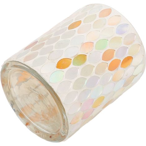 Bougeoir artisanal en mosaïque de verre, style européen pour décoration de mariage, dîner ou bar (1/5)