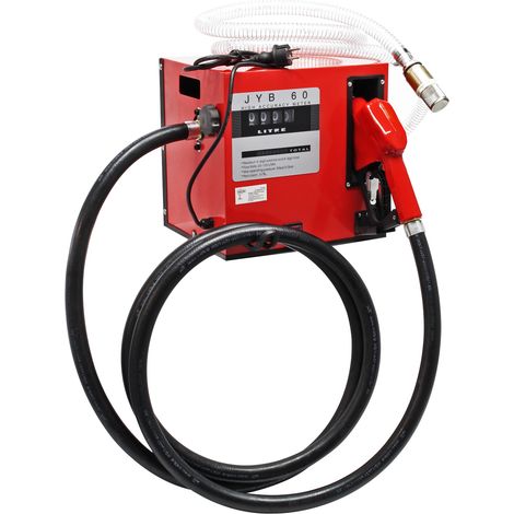 Wiltec Heizöl- und Dieselpumpe 230V/550W 60l/min selbstsansaugend, zur Wandmontage, Zapfpistole mit Abschaltautomatik, Kraftstoffpumpe