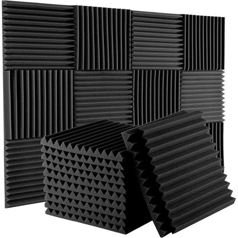 Paneles acústicos,12 piezas,Decoración acústica de pared,Aislamiento acústico autoadhesivo,Decoración de habitaciones,30 x 30 x 2,5 cm (1/5)