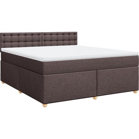 Maison Exclusive - Giroletto a Molle con Materasso Marrone Scuro 180x200cm Tessuto