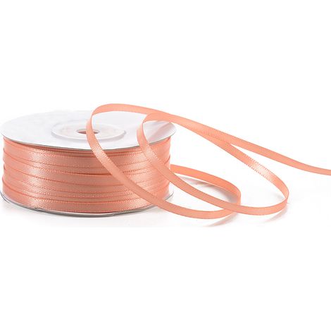 Ruban double satin saumon en rouleau, 3 mm x 100 m