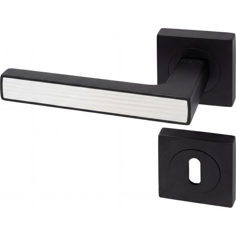 Poignée de porte d'intérieur Premium noir mat Chêne Blanc à clé - Reivilo (1/3)