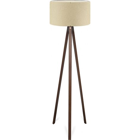 Luminaire trépied 140 cm en bois décor beige (1/3)