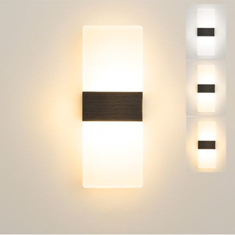 Applique murale LED, lampe de chevet, applique murale d'intérieur, luminaires décoratifs modernes, 3 températures de couleur réglables (1/5)