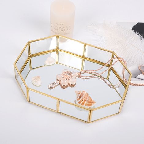 Vintage Make-up- und Schmuckorganizer aus verspiegeltem Glas, dekoratives Wohnaccessoire (kleine Größe) (1/5)