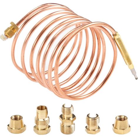 Kit Thermocouple Universel 1500mm pour Cuisinière Gaz M6X0.75 avec Écrou de Remplacement Débordement (1/4)