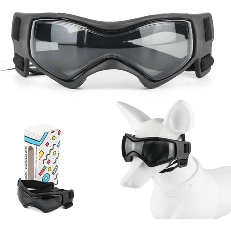 Filiyano-Lunettes pour chien faciles à porter, lunettes de soleil réglables, anti-UV, imperméables et coupe-vent pour petits et moyens chiens (rouge) (1/4)