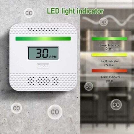 Kohlenmonoxidmelder, tragbarer Kohlenmonoxidmelder mit LCD-Digitalanzeige für Zuhause und unterwegs, UL-gelisteter Kohlenmonoxidalarm mit elektrochemischem Sensor (1/3)