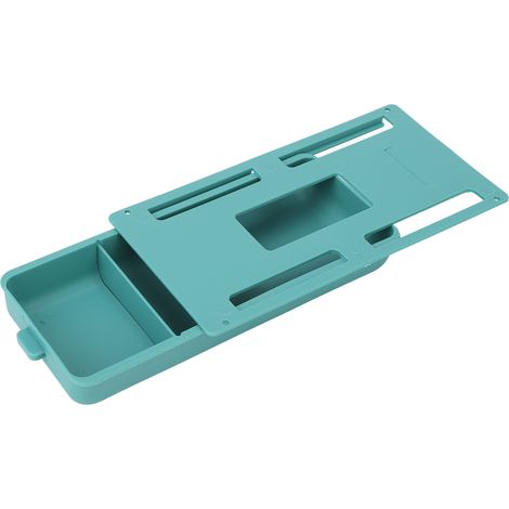 Boîte de rangement plastique à tiroir caché avec poignée, adhésif sous table, étui pour pinceaux de maquillage et accessoires (1/5)