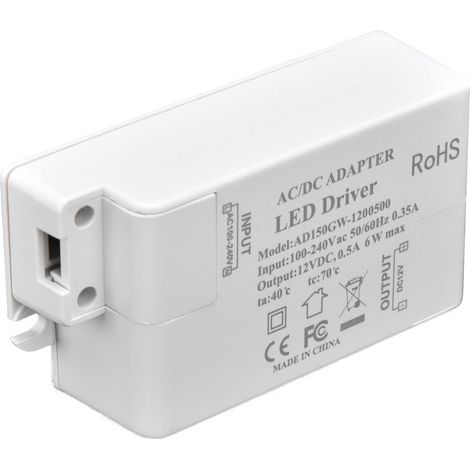 6W LED-Treiber (max. 100–240V), 12V Konstantspannungstransformator, 0,5A LED-Treiber/Transformator-Konverter mit Niederspannungstransformatoren (1/5)