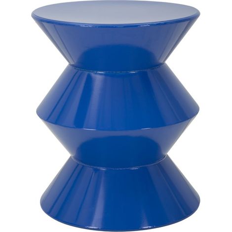 Tavolino da appoggio Zag in metallo blu cobalto