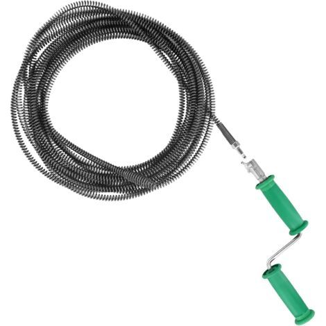 ® 10 mm x 10 m Abflussspirale – Spirale mit elektrischen und manuellen Adaptern, Manganstahl