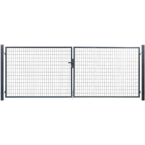 Portail grillagé Square passage 4m ht 1m70 gris anthracite