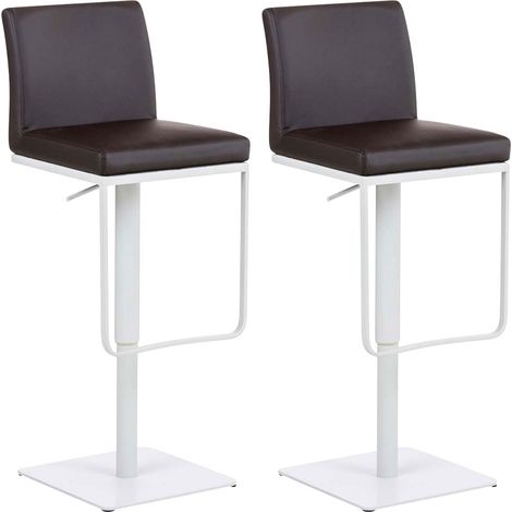 2er Set Barhocker Panama Kunstlederbezug braun weiß (1/5)
