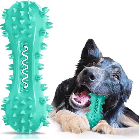 Cepillo de dientes para perros, con forma de hueso, para la limpieza y el cuidado dental (azul)