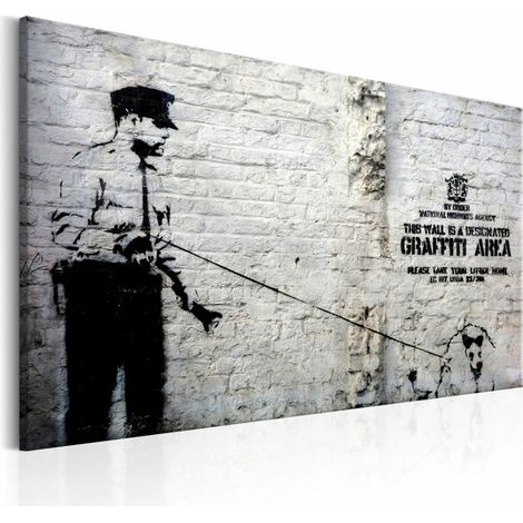 Tableau zone de graffitis par banksy - 90 x 60 cm (1/4)
