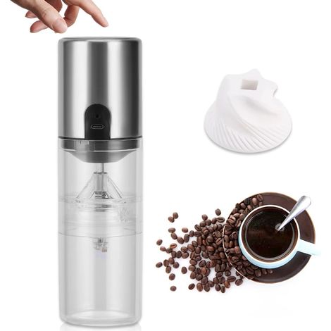 Moulin à café électrique portable en acier inoxydable pour grains de café, avec une mouture pratique pour l'espresso, le café filtre, à la maison, au bureau et en voyage.-AquaForge (1/5)