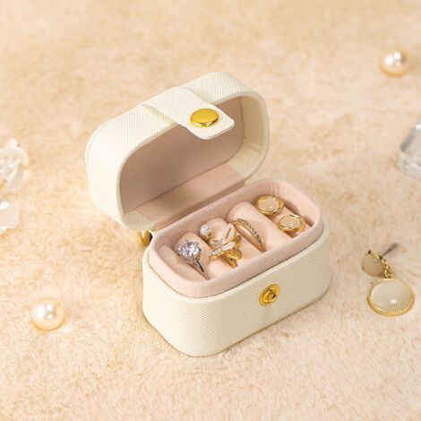 Boîte à bagues de voyage petite boîte à bijoux de voyage Mini boîte à bijoux organisateur de bague Portable cadeau de voyage pratique filles (1/5)