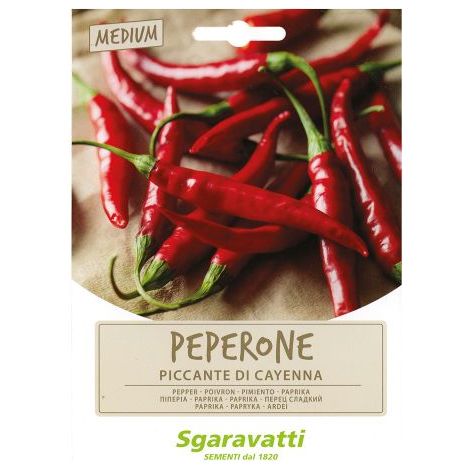 SEMI PER ORTAGGI E VEGETALI peperone piccante Cayenna 20 PZ