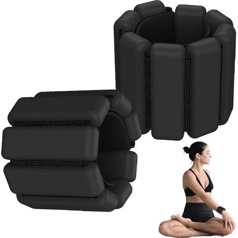 Manchettes lestées portables, poids réglables, bracelets en silicone, poids de cheville de 2 lb, durables et portables, poids de cheville, poids de poignet en silicone, pour yoga, danse, jogging (1/5)
