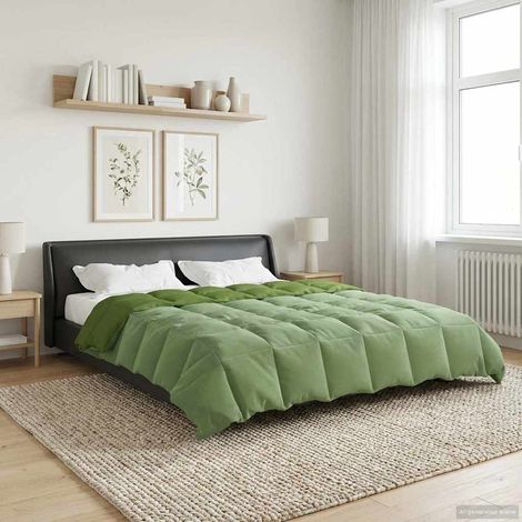 Winterbettdecke Gepolstert Grün 200 x 200 cm Mikrofaser