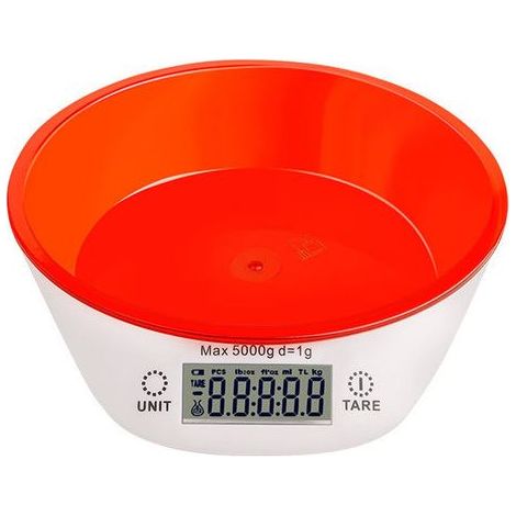 Balance Électronique - Précision 1 G - Pour Cuisine et Pâtisserie - Rouge - 18,3 X 20,5 X 6 Cm - ABS PS (1/3)