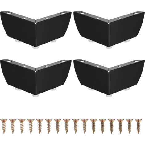 Lot de 4 pieds de meuble, 5,5 cm, pour table, armoire, meuble de cuisine, noir (1/5)